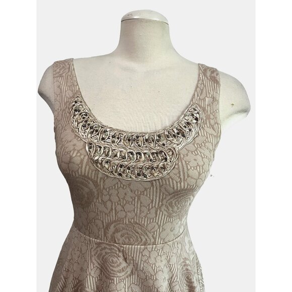 Free People Rock Princess Jacquard Fit and Flare Mini Dress Sz XS Womens Cream T - Picture 4 of 16